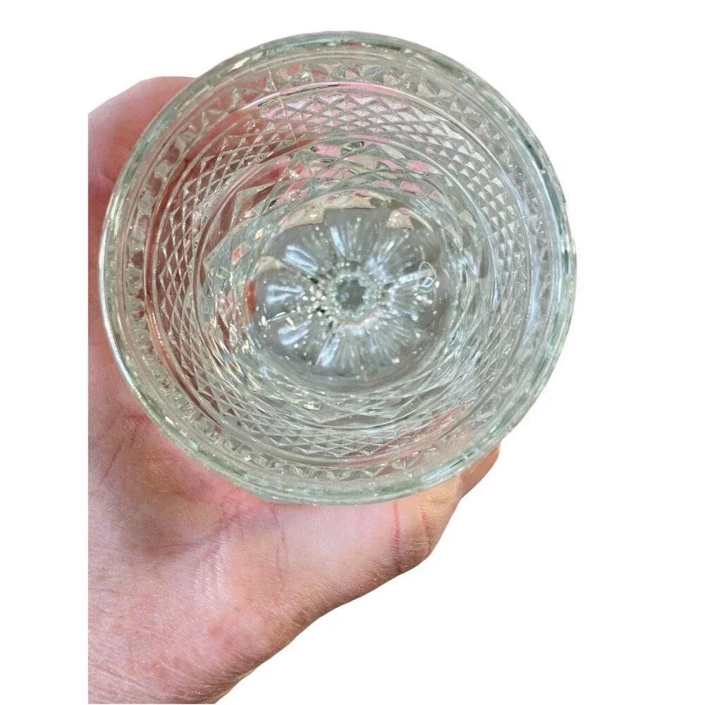 Anchor Hocking Vintage Large Wexford Wine Goblets Set of Four 6 5/8 Inch